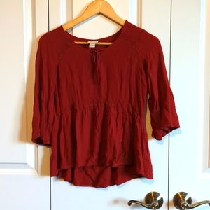 Small Auburn Peasant Top